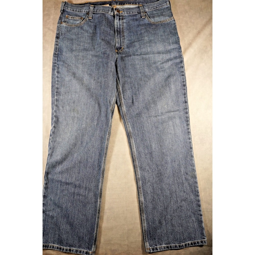 Carhartt Jeans Mens 42x32 Blue Relaxed Fit Medium Wash 5 Pocket Pants 101483-980